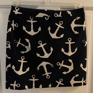J Crew cotton - nautical navy mini skirt - size 0 - like new - back pockets